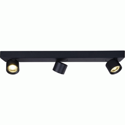 Φωτιστικό LED COB οροφής PLUTO 15W θερμό φως 3000k δέσμης 80° 1200lm μαύρο αλουμινίου 54x7xh10cm