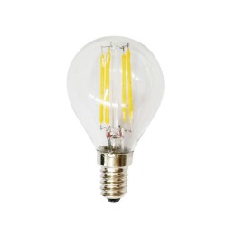 Λάμπα led filament σφαιρική Ε14 5W 230V 2700k θερμό λευκό φως 400Lm σε blister 2 τμχ