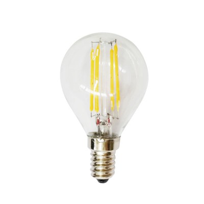 Λάμπα led filament σφαιρική Ε14 5W 230V 2700k θερμό λευκό φως 400Lm σε blister 2 τμχ