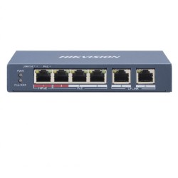 Ethernet Switch 6 θυρών 1x100Mbps HiPoE 3x100Mbps PoE &  2x100Mbps UPLINK 60W max HIKVISION DS-3E010