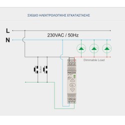 Ρυθμιστής φωτισμού ράγας 1 channel Wi-Fi 300W 230 VAC Smart Home Master SD-1CHL