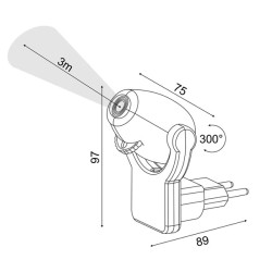 Προτζέκτορας LED λαμπάκι νυκτός 0,7W 230V 6 παραστάσεων με αισθητήρα μπλε πλαστικό IP20