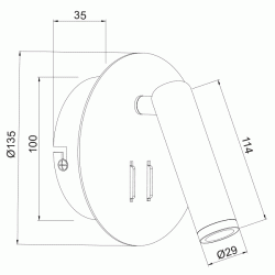 Επίτοιχο LED φωτιστικό ZEUS 3+4W θερμό φως 3000k 280lm μαύρο μεταλλικό D13,5x7cm