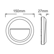 LED SLIM επίτοιχο φωτιστικό λευκό πλαστικό 1.5W 230V AC θερμό φως 3000k 100lm στεγανό IP65