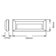 Επίτοιχο LED SLIM RUST φωτιστικό 2W 230V AC θερμό φως 3000k 100lm εξωτερικού χώρου στεγανό IP65