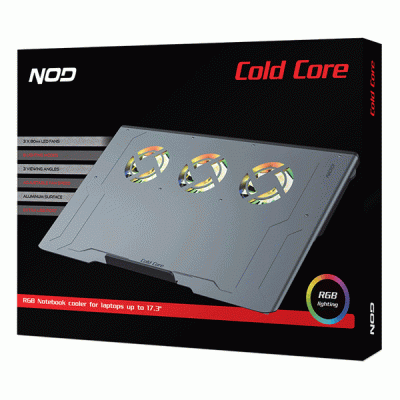 Notebook Cooler RGB για αποτελεσματική ψύξη σε laptop έως και 17.3" από αλουμινένια επιφάνεια