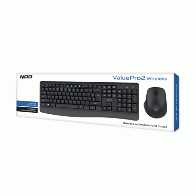 Σετ ασύρματο πληκτρολόγιο και ποντίκι NOD VALUE PRO 2 με εργονομικό σχεδιασμό και εμβέλεια έως 10m