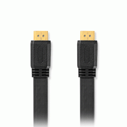 Καλώδιο πλακέ μεταφοράς δεδομένων High speed HDMI με Ethernet από HDMI αρσενικό σε HDMI αρσενικό με επίχρυσες επαφές, 2.00m