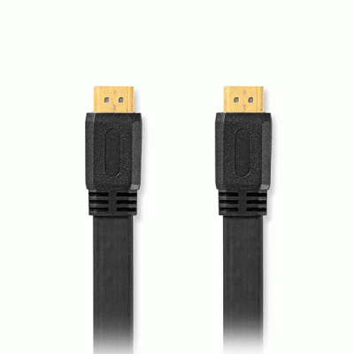 Καλώδιο πλακέ μεταφοράς δεδομένων High speed HDMI με Ethernet από HDMI αρσενικό σε HDMI αρσενικό με επίχρυσες επαφές, 2.00m