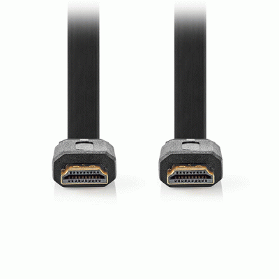 Καλώδιο πλακέ μεταφοράς δεδομένων High speed HDMI με Ethernet από HDMI αρσενικό σε HDMI αρσενικό με επίχρυσες επαφές, 2.00m