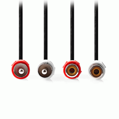 Καλώδιο προέκτασης stereo 2x RCA-2x RCA θηλυκό 10.0m σε μαύρο χρώμα ιδανικό για τη σύνδεση συσκευών όπως με ενισχυτή