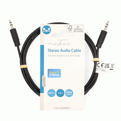 Καλώδιο ήχου 3,5mm αρσενικό Stereo - 3,5mm αρσενικό Stereo 1.50m κατάλληλο για σύνδεση μιας συσκευής σε ηχοσύστημα ή ενισχυτή Καλώδιο ήχου 3,5mm αρσενικό Stereo - 3,5mm αρσενικό Stereo 1.50m κατάλληλο για σύνδεση μιας συσκευής σε ηχοσύστημα ή ενισχυτή