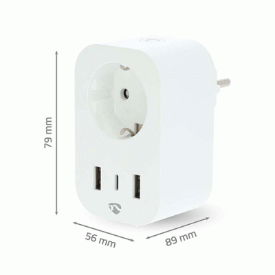 Wi-Fi Smart πρίζα με 3 θύρες φόρτισης USB και μετρητή κατανάλωσης ενέργειας 3680W