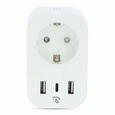 Wi-Fi Smart πρίζα με 3 θύρες φόρτισης USB και μετρητή κατανάλωσης ενέργειας 3680W