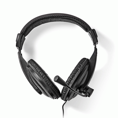 Ακουστικά κεφαλής NEDIS headset με καλώδιο 1.80m και ρυθμιζόμενο στήριγμα κεφαλής σε μαύρο χρώμα Ακουστικά κεφαλής NEDIS headset με καλώδιο 1.80m και ρυθμιζόμενο στήριγμα κεφαλής σε μαύρο χρώμα