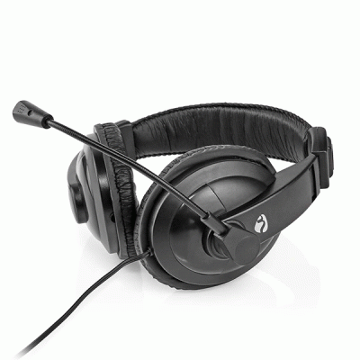Ακουστικά κεφαλής NEDIS headset με καλώδιο 1.80m και ρυθμιζόμενο στήριγμα κεφαλής σε μαύρο χρώμα Ακουστικά κεφαλής NEDIS headset με καλώδιο 1.80m και ρυθμιζόμενο στήριγμα κεφαλής σε μαύρο χρώμα