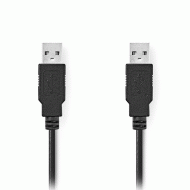 Καλώδιο USB High-Speed A αρσενικό- USB A αρσενικό 3.00m μαύρο χρώμα κατάλληλο για σύνδεση μιας συσκευής με υποδοχή USB A σε έναν Η/Υ
