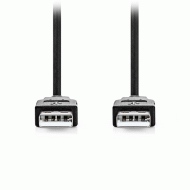 Καλώδιο USB High-Speed A αρσενικό- USB A αρσενικό 3.00m μαύρο χρώμα κατάλληλο για σύνδεση μιας συσκευής με υποδοχή USB A σε έναν Η/Υ