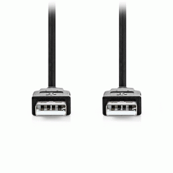 Καλώδιο USB High-Speed A αρσενικό- USB A αρσενικό 3.00m μαύρο χρώμα κατάλληλο για σύνδεση μιας συσκευής με υποδοχή USB A σε έναν Η/Υ