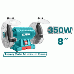 Δίδυμος τροχός TOTAL TBG35020 350W 230V 2950rpm/min με πέτρα Φ200mm