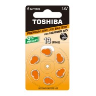 Μπαταρίες ακουστικών βαρηκοΐας Toshiba 1,4V PR48 NE DP-6 13 σε συσκευασία 6 τεμαχίων
