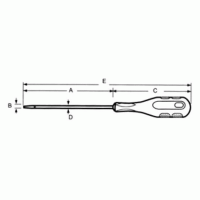 Κατσαβίδι με μαγνητική μύτη ακριβείας 2X150mm SD-213B S/PRO SKIT από κράμα χάλυβα και αντιολισθητική πορτοκαλί λαβή