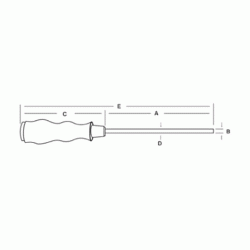Κατσαβίδι TORX με τρύπα T-06H T/PRO'SKIT και μπλε εργονομική λαβή