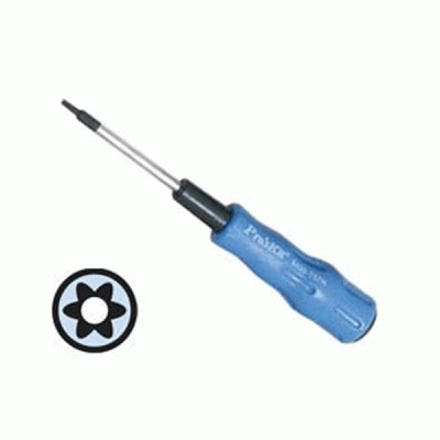 Κατσαβίδι TORX με τρύπα T07H T/PRO'SKIT και μπλε εργονομική λαβή