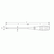 Κατσαβίδι μαγνητικό με ίσια μύτη 3.2X100mm 89405A T/PRO'SKIT και εργονομική λαβή