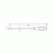 Κατσαβίδι μαγνητικό σταυρός 0X75mm 89401B T/PRO'SKIT με κόκκινη λαβή