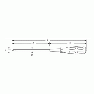 Κατσαβίδι μαγνητικό με ίσια μύτη 5.0X75mm 89402A T/PRO'SKIT και αντιολισθητική λαβή