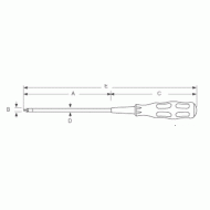 Κατσαβίδι μαγνητικό σταυρός 1X100mm 89410B T/PRO'SKIT με κόκκινη λαβή