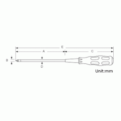 Μαγνητικό κατσαβίδι σταυρός 1X250mm 89412B T/PRO SKIT με κόκκινη εργονομική λαβή