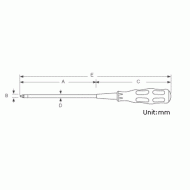 Κατσαβίδι με μαγνητική μύτη 2X200mm 89414B T/PRO SKIT και κόκκινη άνετη λαβή