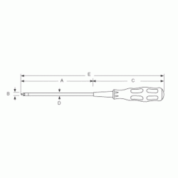 Μαγνητικό κατσαβίδι με ίσια μύτη 5.0X150mm 89416A T/PRO'SKIT και λαβή σε πράσινο χρώμα