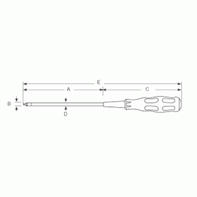 Μαγνητικό κατσαβίδι με ίσια μύτη 5.0X150mm 89416A T/PRO'SKIT και λαβή σε πράσινο χρώμα