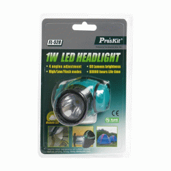 Φακός κεφαλής μπαταρίας LED 1W 60lm έως 77m FL-528 S/PRO'SKIT με 4 ρυθμίσεις zoom