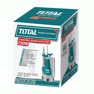 Υποβρύχια αντλία ακάθαρτων υδάτων TOTAL TWP87503 750W με εσωτερικό φλοτέρ με καλώδιο 9m