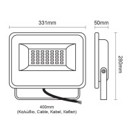 Προβολέας LED SMD μαύρος 150W 230V FLOOD LUMINAIRE 3000k θερμό λευκό φως 15000lm στεγανός IP66 Προβολέας LED SMD μαύρος 150W 230V FLOOD LUMINAIRE 3000k θερμό λευκό φως 15000lm στεγανός IP66