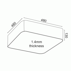 Led φωτιστικό οροφής 40W θερμό φως 3000k 3200lm τετράγωνο λευκό μεταλλικό 48x48xh13cm