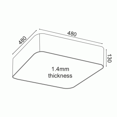 Led φωτιστικό οροφής 40W θερμό φως 3000k 3200lm τετράγωνο λευκό μεταλλικό 48x48xh13cm