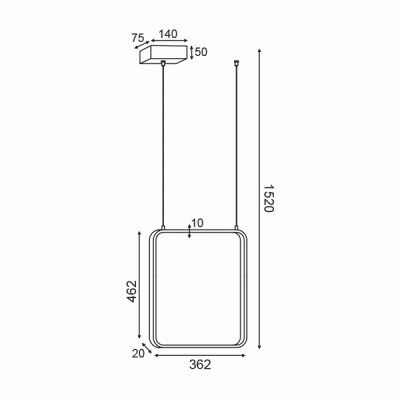 Κρεμαστό φωτιστικό LED 19W θερμό φως 3000k 1820lm μαύρο μεταλλικό 36x14xh1520cm Κρεμαστό φωτιστικό LED 19W θερμό φως 3000k 1820lm μαύρο μεταλλικό 36x14xh1520cm