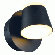 Επίτοιχο LED φωτιστικό LUCIDO 8W θερμό φως 3000k 640lm μαύρο μεταλλικό 12x12x13cm