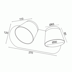 Επίτοιχο φωτιστικό LUCIDO LED 16W θερμό φως 3000k 1280lm μαύρο μεταλλικό 27x12x11cm
