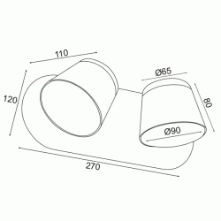 Επίτοιχο φωτιστικό LUCIDO LED 16W θερμό φως 3000k 1280lm λευκό μεταλλικό 27x12x11cm