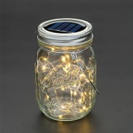 Ηλιακό γυάλινο φωτιστικό βάζο θερμό φως με 20 LEDS και καλώδιο χαλκού Φ7.7xH13.5cm IP44 Ηλιακό γυάλινο φωτιστικό βάζο θερμό φως με 20 LEDS και καλώδιο χαλκού Φ7.7xH13.5cm IP44