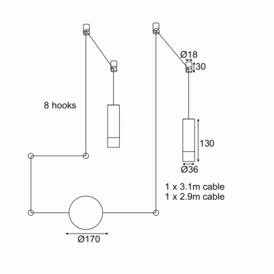Κρεμαστό φωτιστικό 8HOOKS TERES 2xG9 αλουμινίου μαύρο 2x D3,6xh13cm Κρεμαστό φωτιστικό 8HOOKS TERES 2xG9 αλουμινίου μαύρο 2x D3,6xh13cm