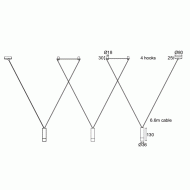 Κρεμαστό φωτιστικό 4HOOKS TERES 3xG9 μαύρο αλουμινίου 3x D3,6xh13cm