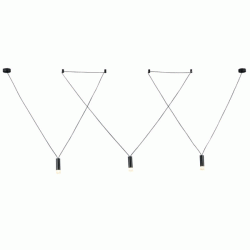 Κρεμαστό φωτιστικό 4HOOKS TERES 3xG9 μαύρο αλουμινίου 3x D3,6xh13cm