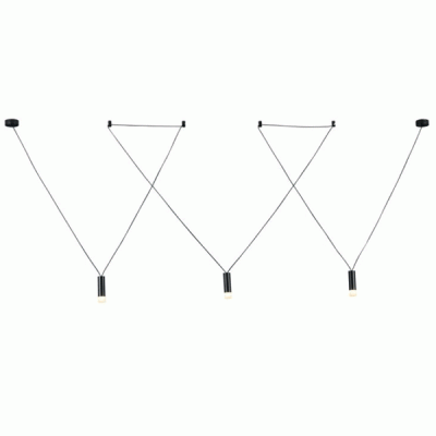 Κρεμαστό φωτιστικό 4HOOKS TERES 3xG9 μαύρο αλουμινίου 3x D3,6xh13cm